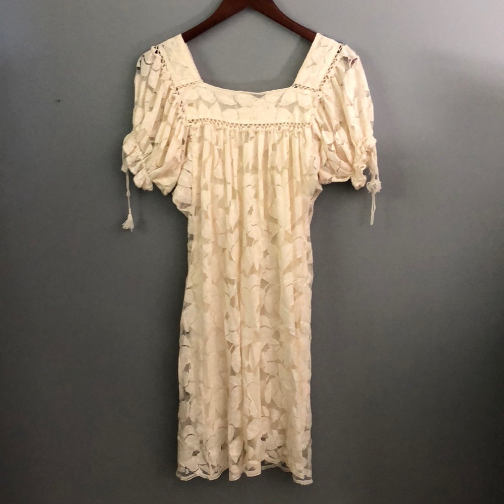 Free People like Trulli cream lace sz S midi dress